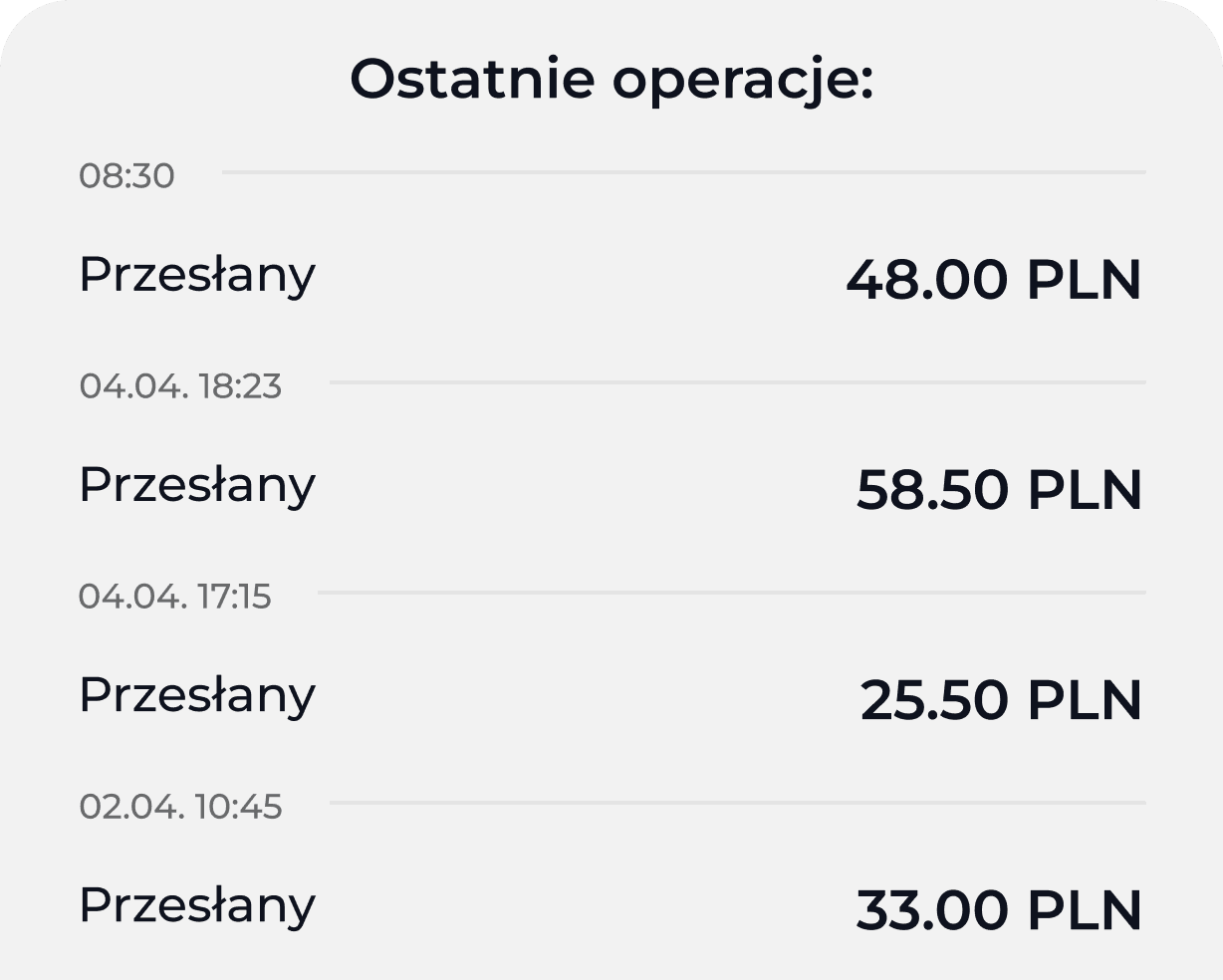 Codzienne przelewy napiwków na konto
