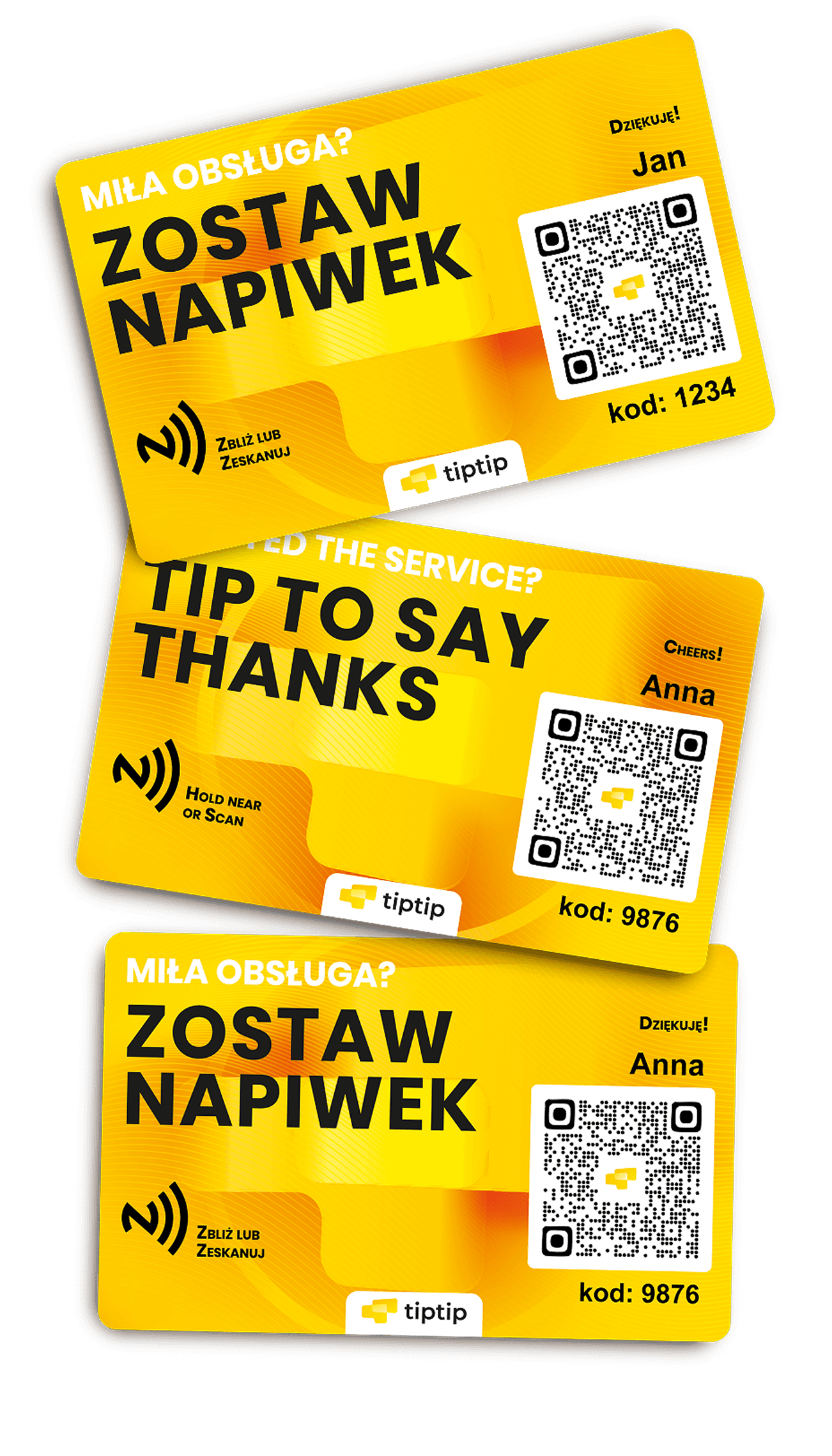 Karty TipTip QR/NFC